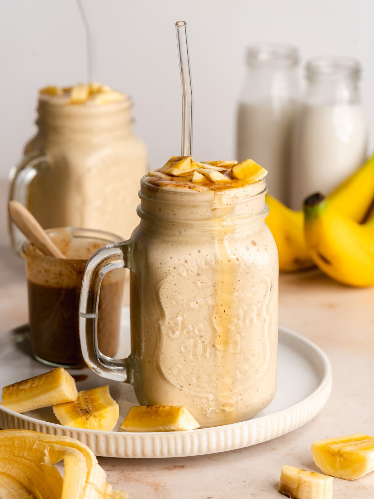 Batido de Proteína de Guisantes con Mantequilla de Almendras y Plátano