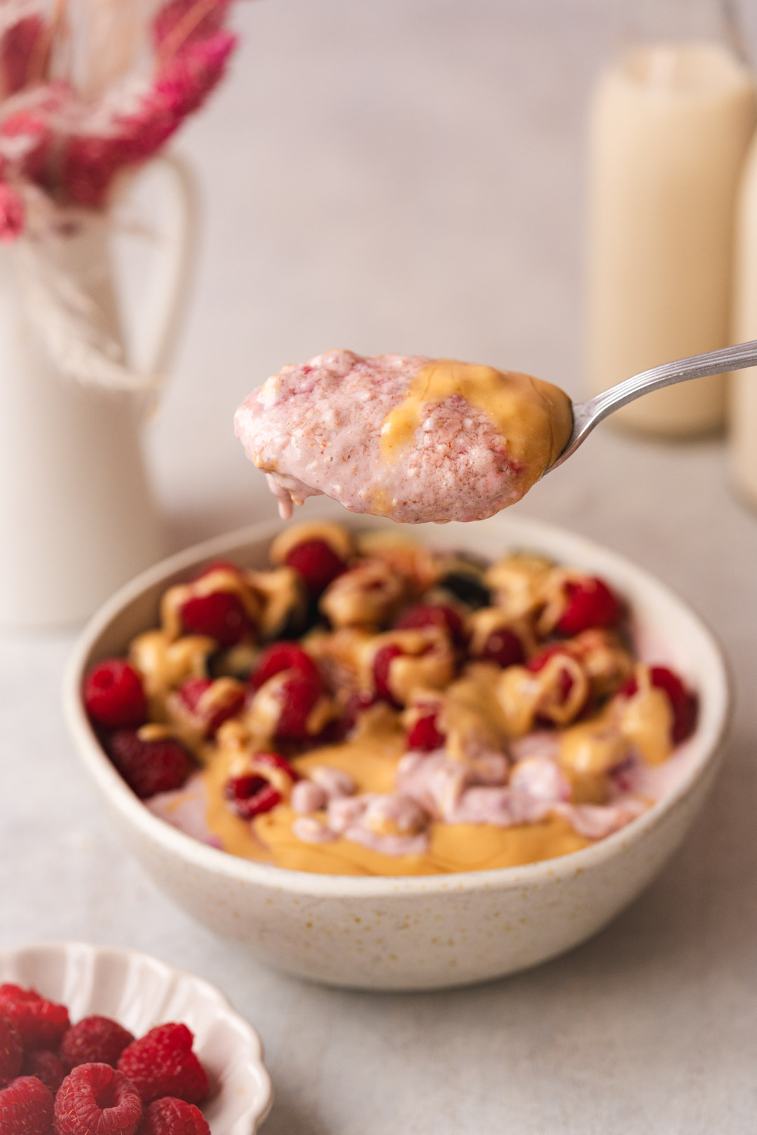 Raspberry Yogurt Cereal Bowl